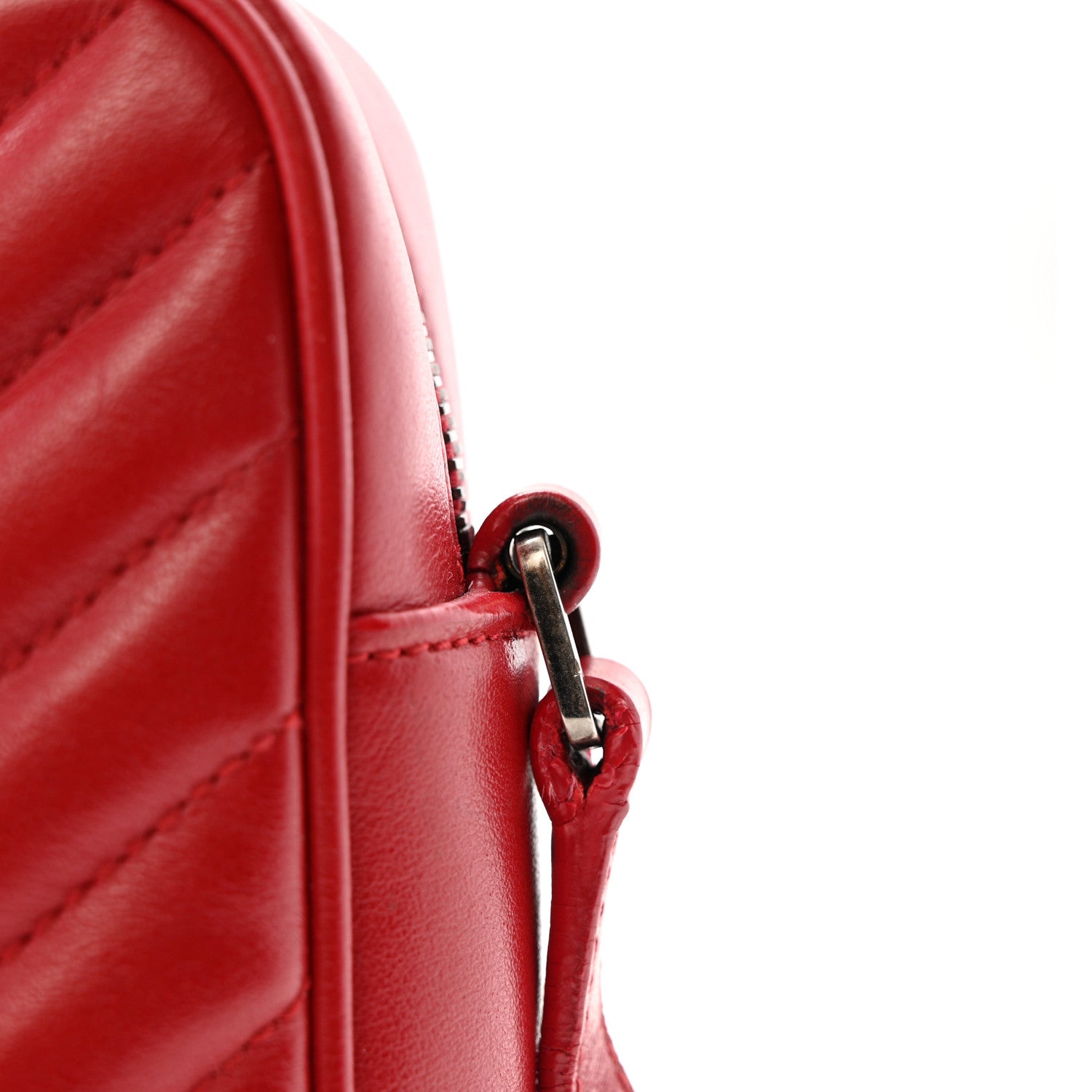 Saint Laurent Calfskin Matelasse Monogram Lou Camera Bag Red 16 of 17
