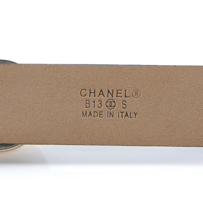 Chanel Leather Pearl CC Belt 85 34 Black 6 of 7