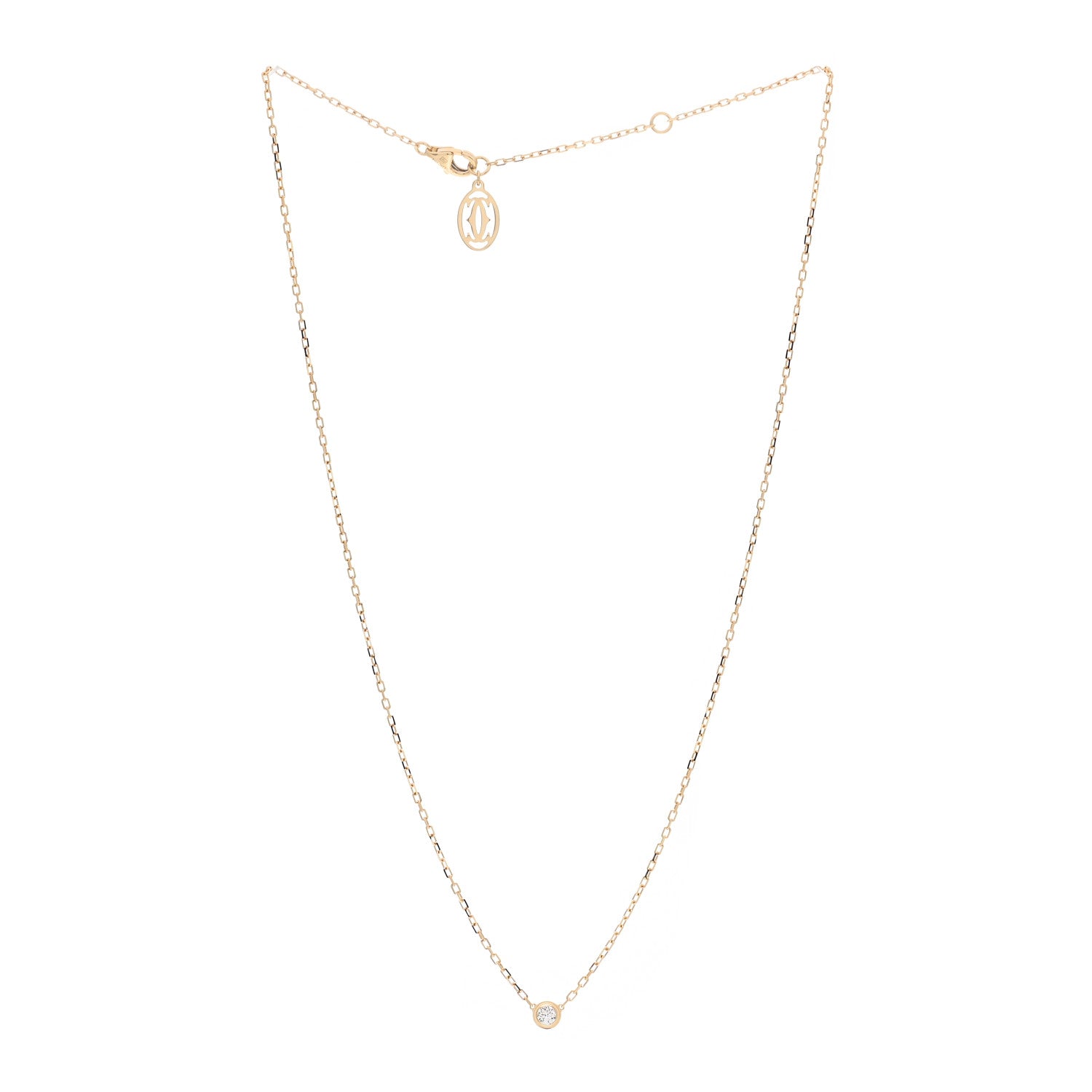 Cartier 18K Yellow Gold Diamond SM D'Amour Pendant Necklace 3 of 4