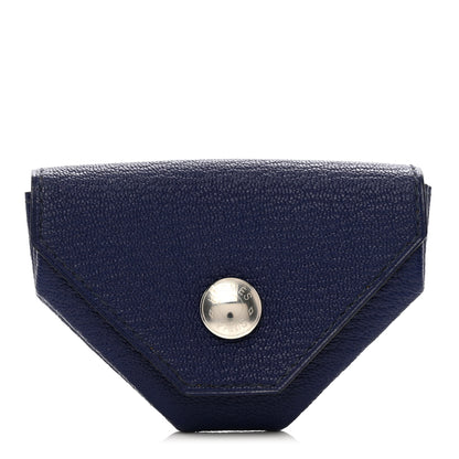 Hermes Chevre Mysore Verso Le 24 Coin Purse Bleu Encre Jaune Ambre 1 of 7