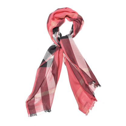 Burberry Silk Cashmere Giant Check Scarf Bright Rose 1 of 4