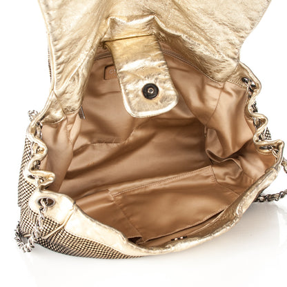 Chanel Metallic Lambskin Perforated Hollywood Accordion Flap Bag Gold 5 of 8