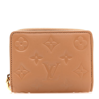 Louis Vuitton Lambskin Embossed Monogram Lou Coussin Wallet Camel 1 of 7