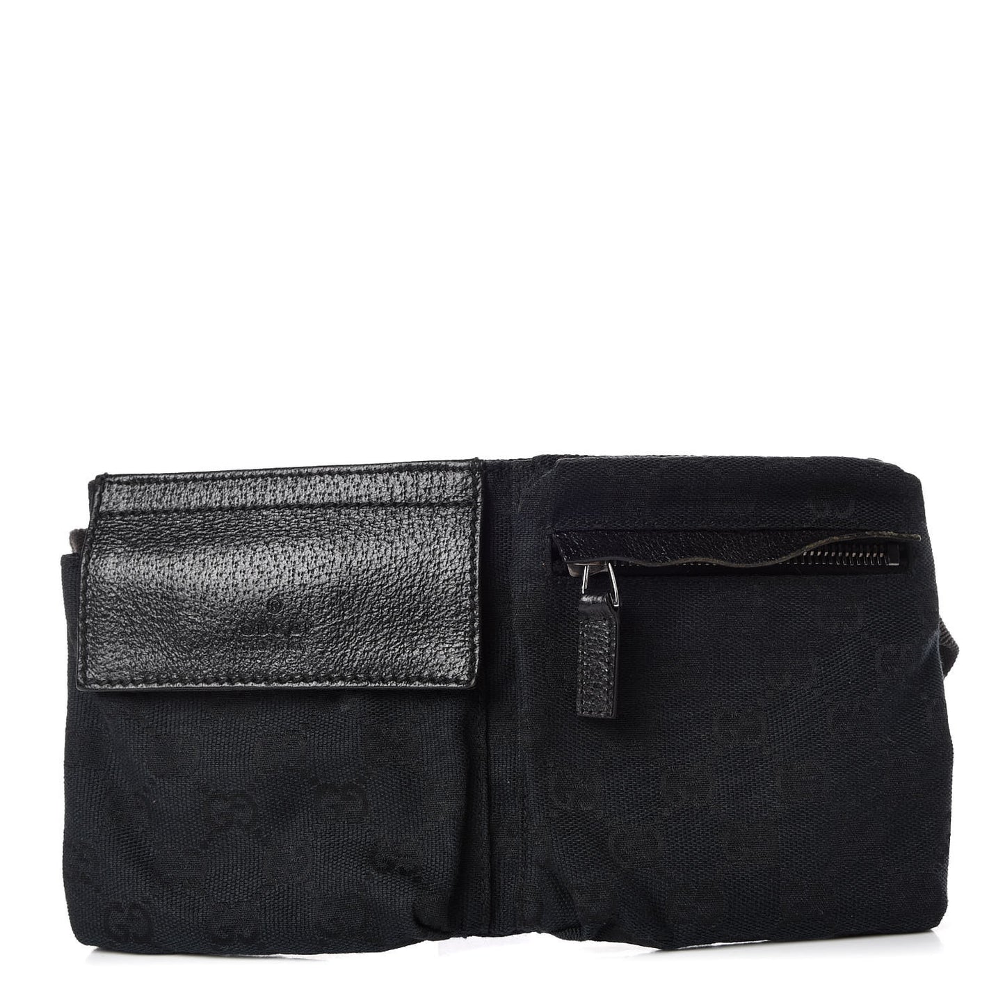 GG Monogram Double Pocket Belt Bag Black