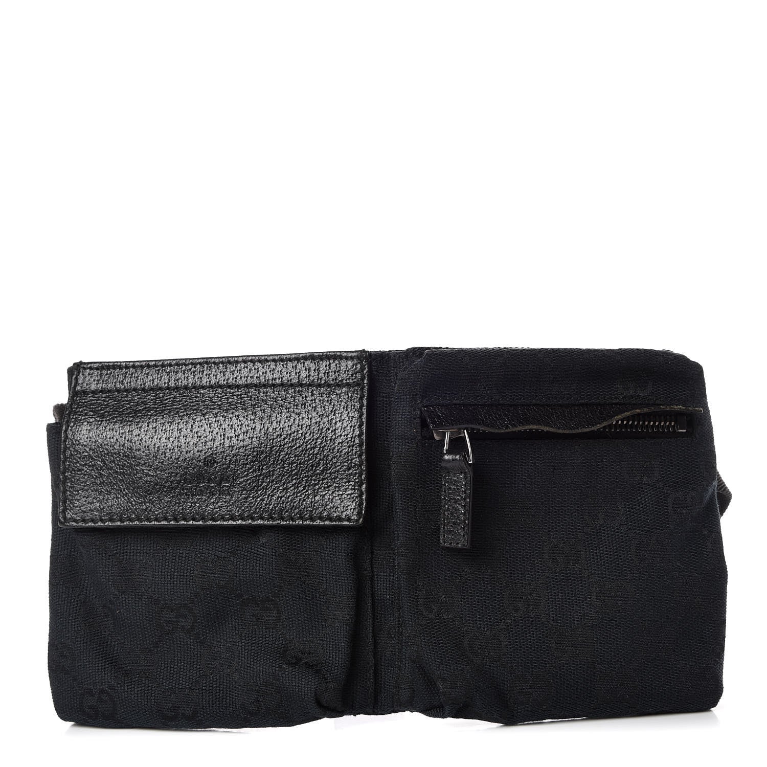 Gucci GG Monogram Double Pocket Belt Bag Black 1 of 7