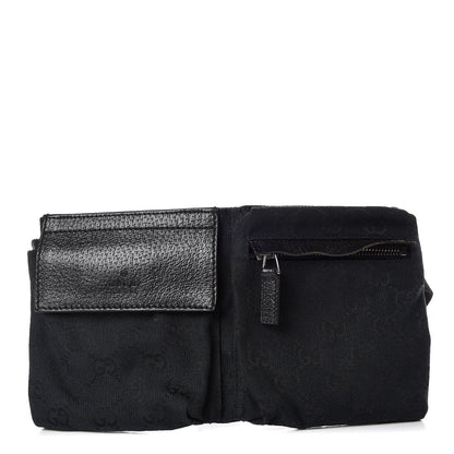 Gucci GG Monogram Double Pocket Belt Bag Black 1 of 7