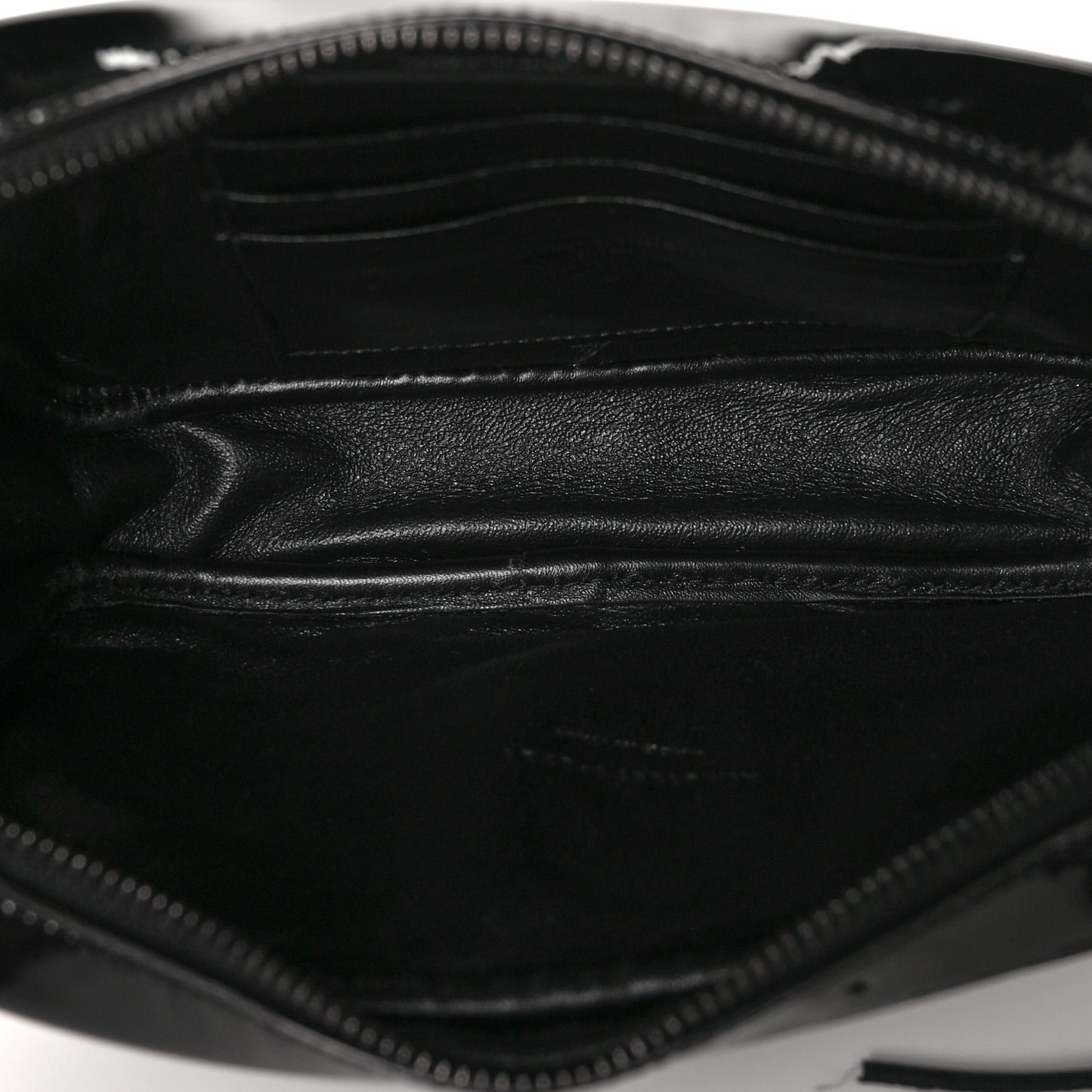 Patent Calfskin Matelasse Monogram Mini Lou Camera Bag Black