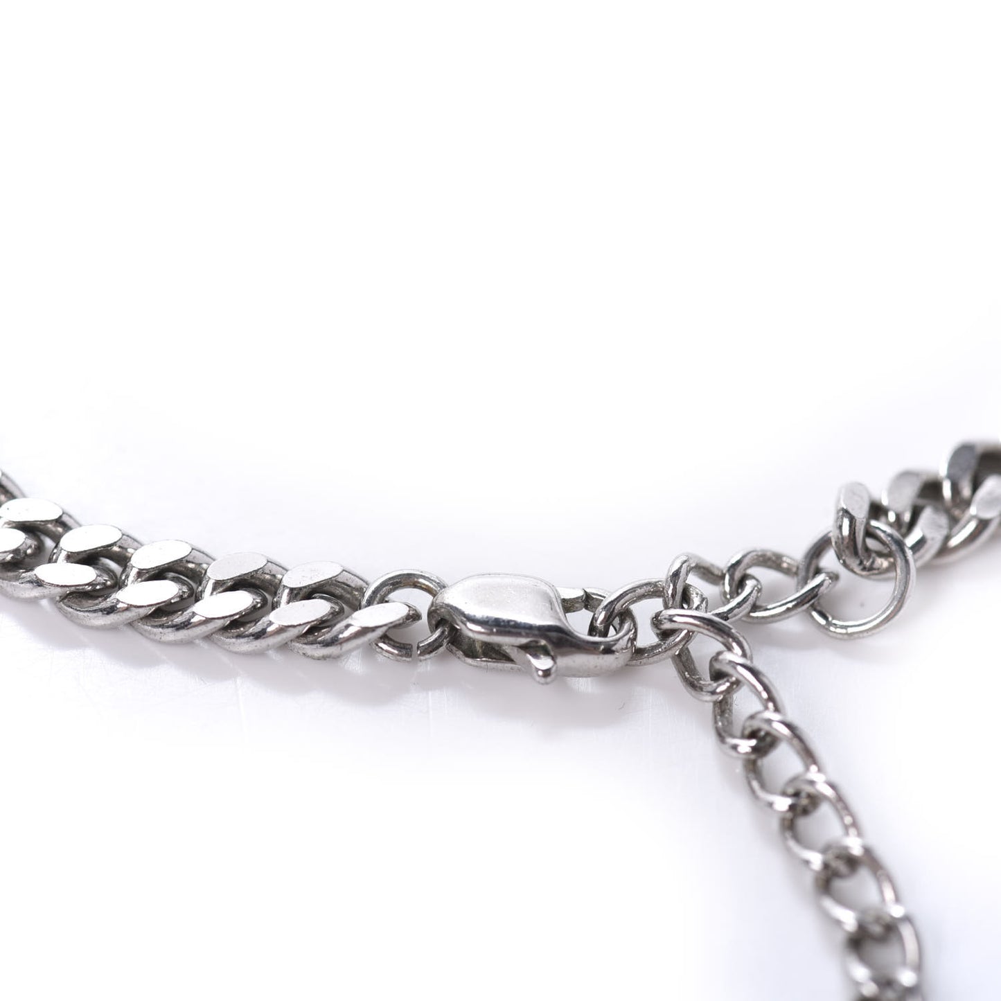 Metal Crystal Logo Bracelet Silver