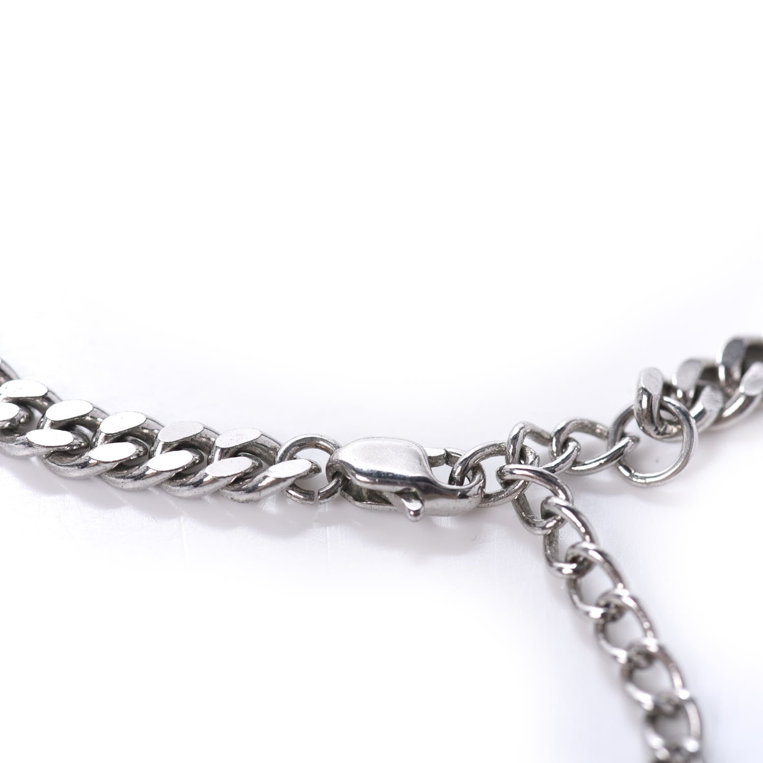 Christian Dior Metal Crystal Logo Bracelet Silver 5 of 6