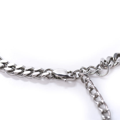 Christian Dior Metal Crystal Logo Bracelet Silver 5 of 6