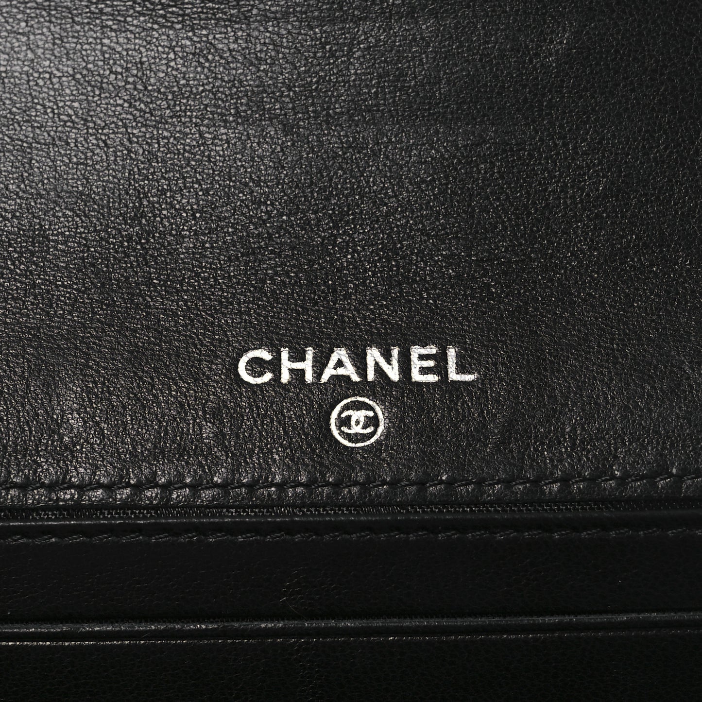 Lambskin Vertical Quilted Mademoiselle Compact Wallet Black