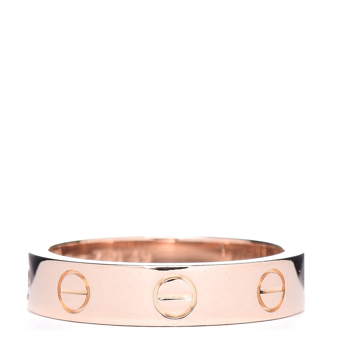 18K Pink Gold Diamond 4mm LOVE Wedding Band Ring 49 4.75