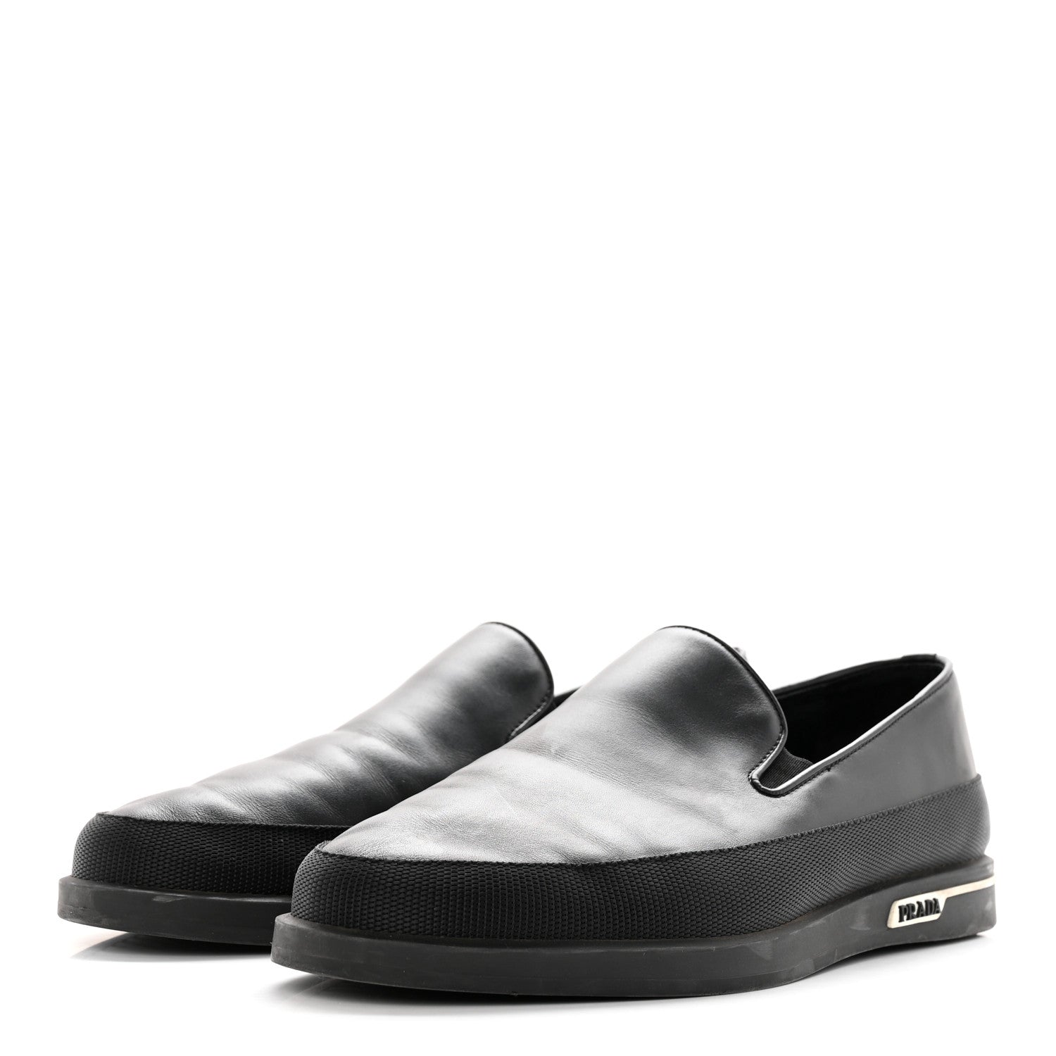 Prada Calfskin Mens Slip On Sneakers 8 Black 3 of 15