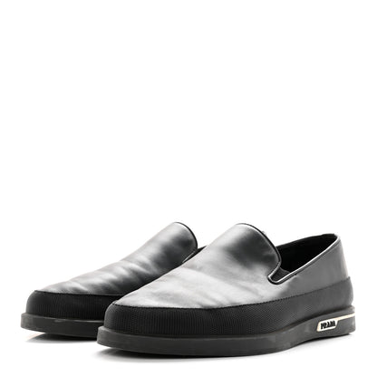 Prada Calfskin Mens Slip On Sneakers 8 Black 3 of 15