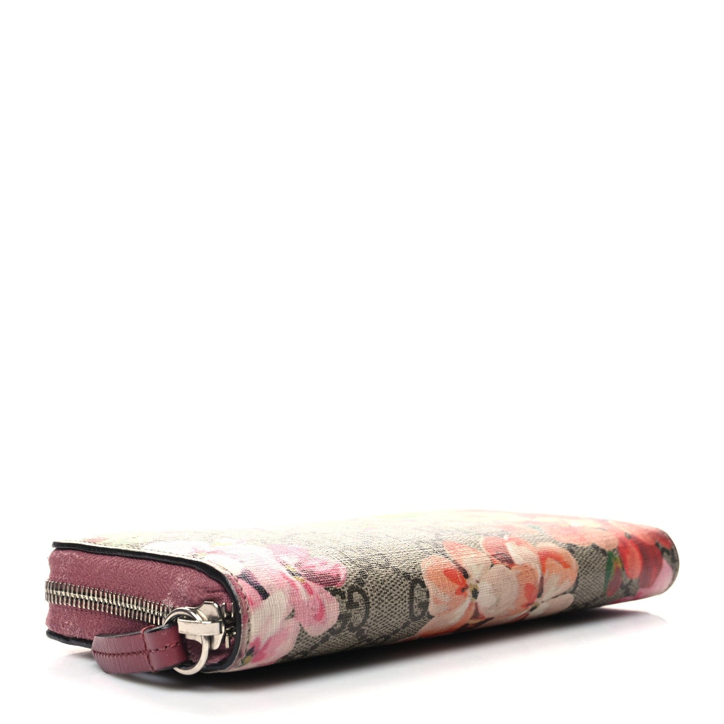 GG Supreme Monogram Blooms Zip Around Wallet Beige Multicolor Dry Rose