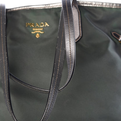 Prada Tessuto Nylon Saffiano Tote Green 13 of 15