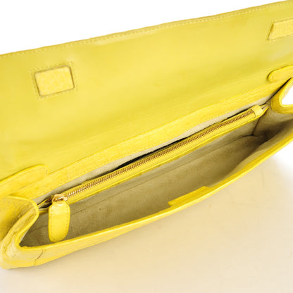 Nancy Gonzalez Crocodile Soft Flap Clutch Yellow 5 of 7
