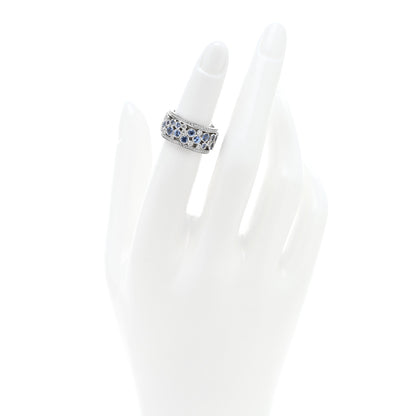 Tiffany Platinum Diamond Blue Sapphire Cobblestone Band Ring 49 4.75 2 of 4
