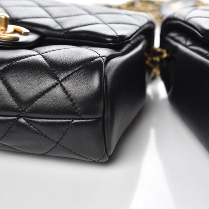Chanel Lambskin Quilted Side Packs Black 12 of 17