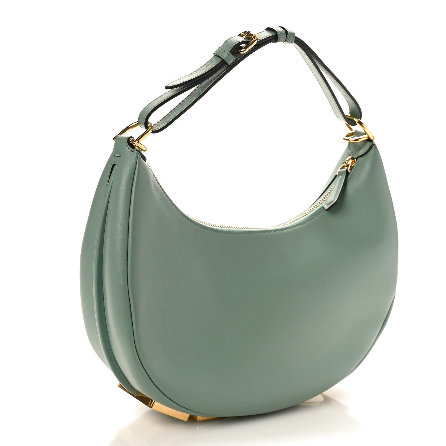 Vitello Grace Matte Small Fendigraphy Hobo Bag Menta