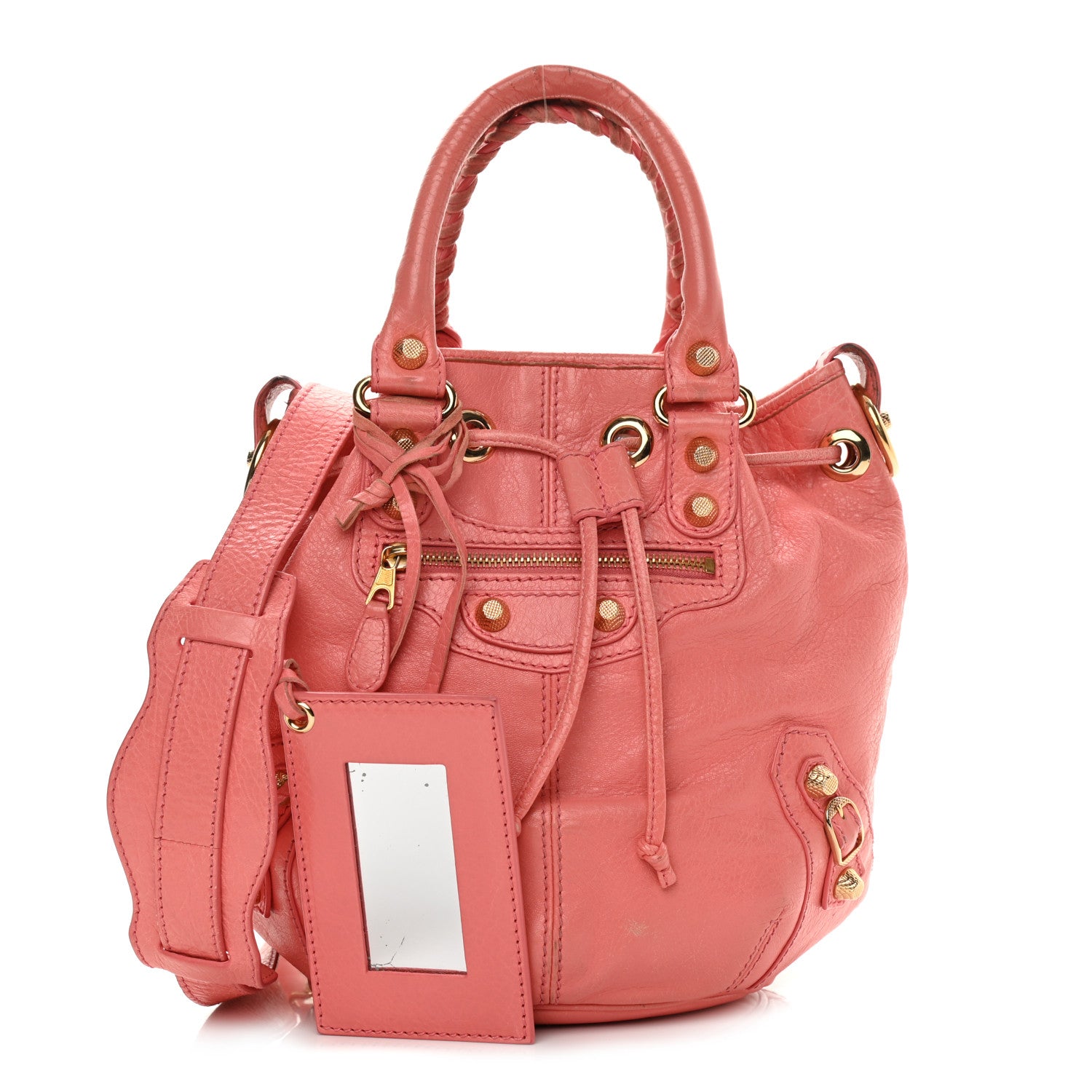 Balenciaga Agneau Giant 12 Gold Hardware Mini Pompon Rose Azalee 1 of 18