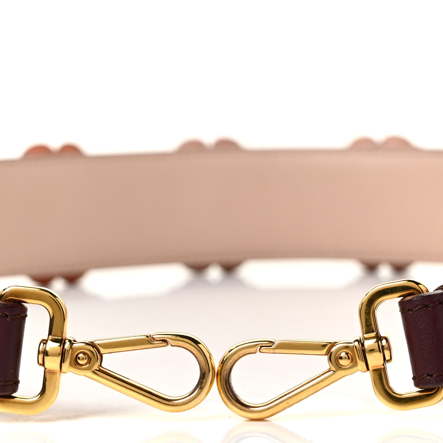 Fendi Vitello Dolce Flowerland Bi-Color Studded Strap You Bordeaux Plaster Multicolor 3 of 5