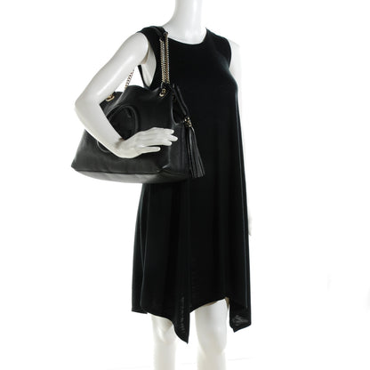 Gucci Pebbled Calfskin Medium Soho Chain Shoulder Bag Black 2 of 7