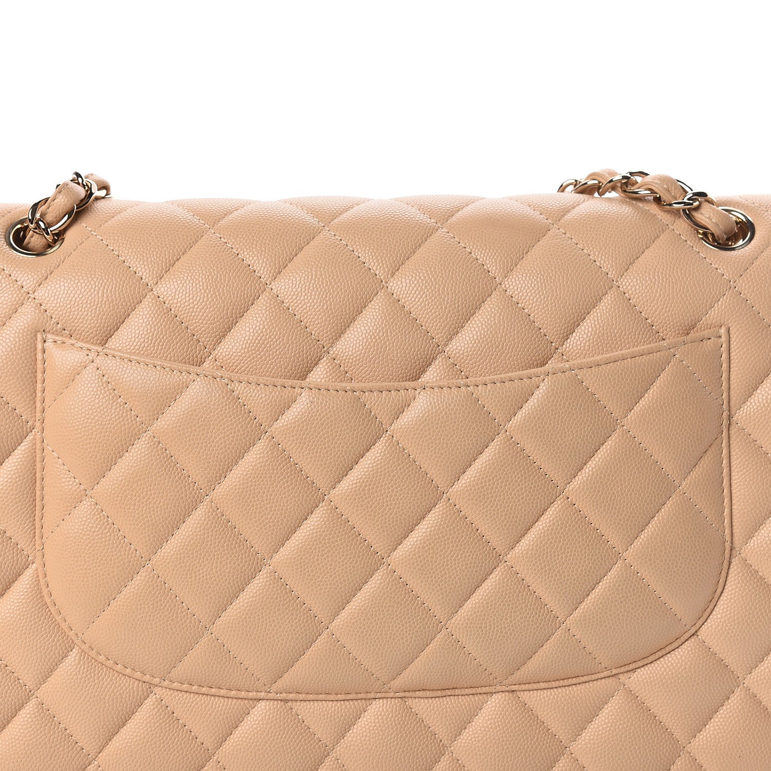 Chanel Caviar Quilted Jumbo Double Flap Light Beige 18 of 19