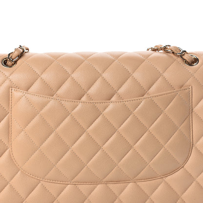 Chanel Caviar Quilted Jumbo Double Flap Light Beige 18 of 19