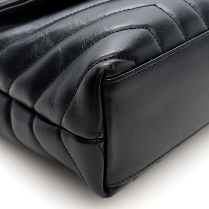 Saint Laurent Calfskin Y Quilted Monogram Small Loulou Chain Satchel Black 8 of 9