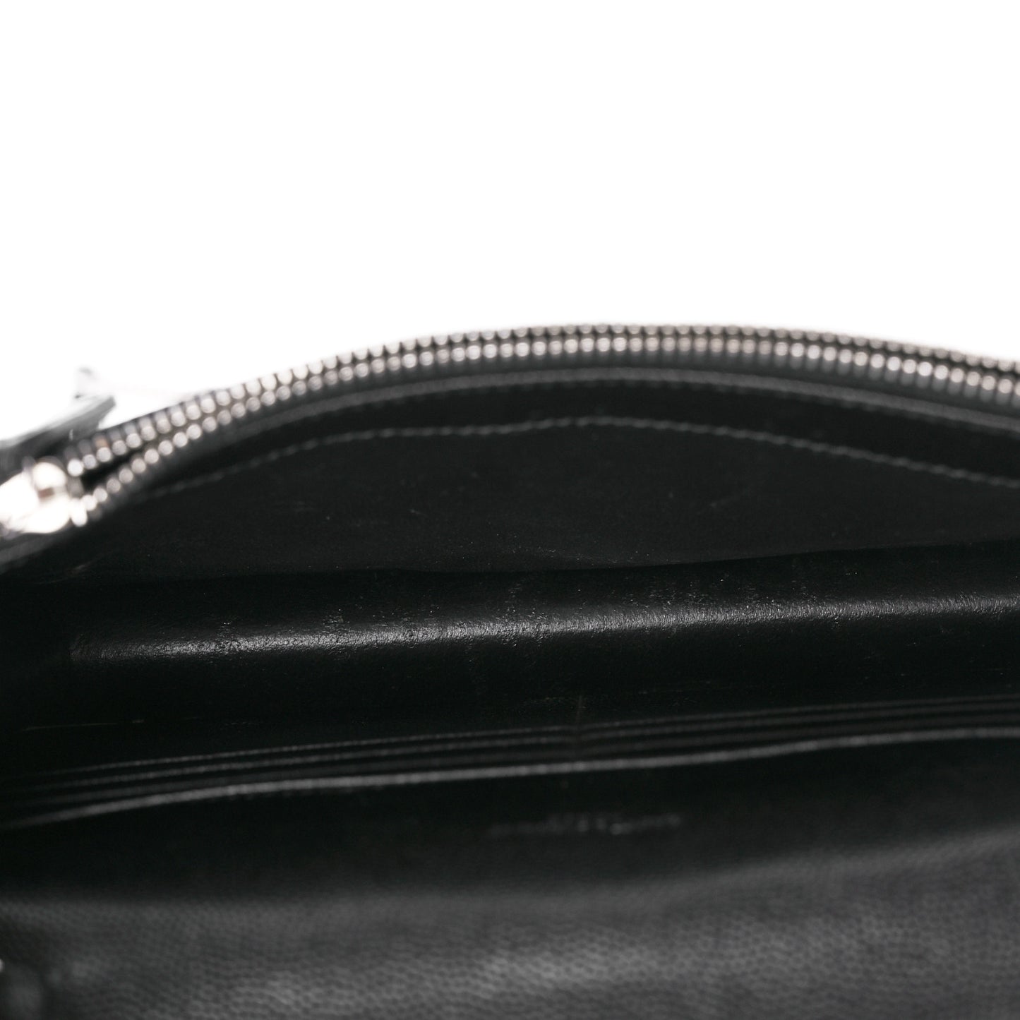 Grain De Poudre Matelasse Chevron Monogram Envelope Chain Wallet Black