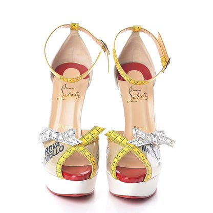 Christian Louboutin PVC Patent Ruban Calfskin Metricathy 150 Pumps 38.5 Transparent Yellow 2 of 7
