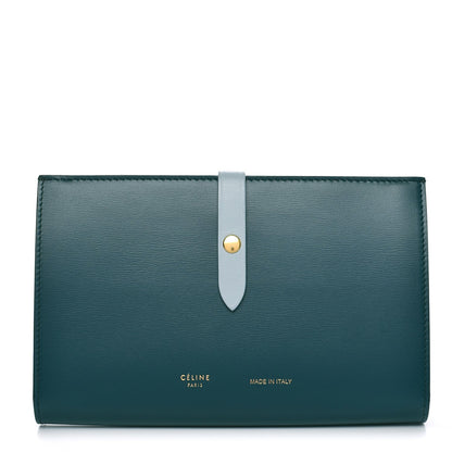 Celine Shiny Smooth Calfskin Large Multifunction Strap Wallet Dark Green Mineral 1 of 9