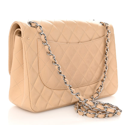 Chanel Caviar Quilted Jumbo Double Flap Beige 3 of 10