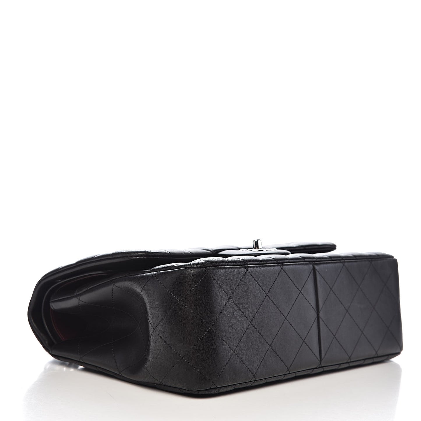 Lambskin Quilted Jumbo Double Flap Black