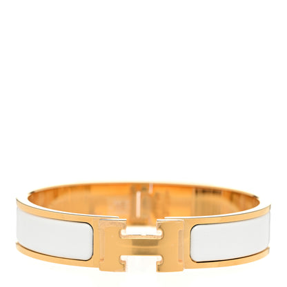 Hermes Enamel Narrow Clic Clac H Bracelet PM White 1 of 5