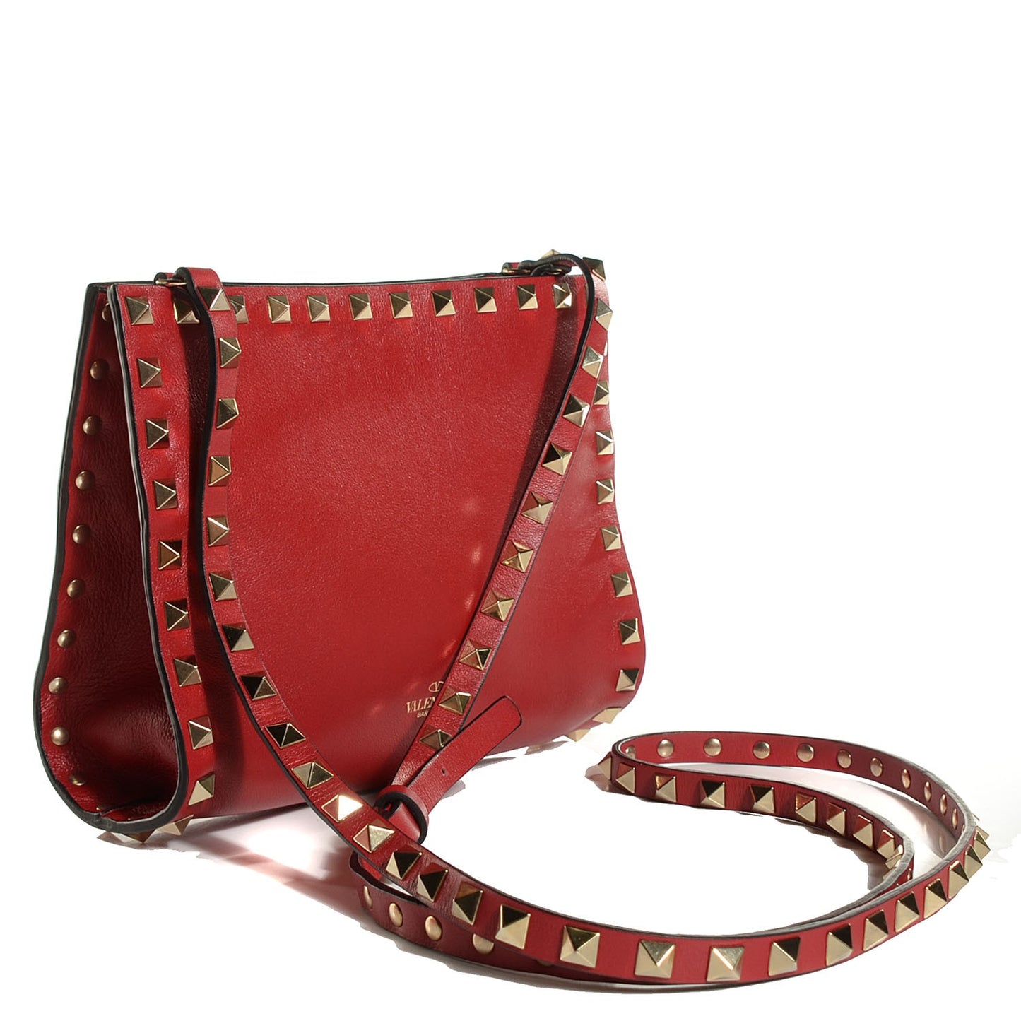 Calfskin Mini Rockstud Crossbody Bag Red