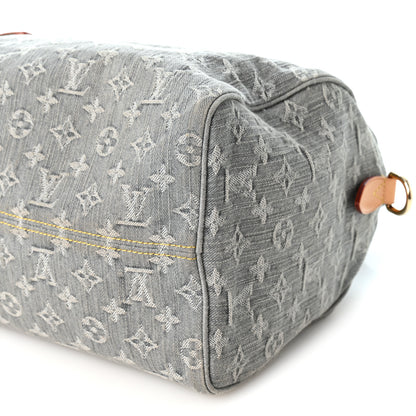 Louis Vuitton Monogram Denim Speedy Soft 30 Washed Gray 9 of 10
