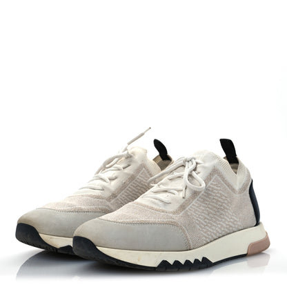 Hermes Technical Canvas Goatskin Womens Addict Sneakers 38.5 Multicolor Rose Dore 4 of 16