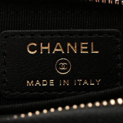 Chanel Caviar Quilted Boy Zip Around Coin Purse Wallet Black 6 of 8