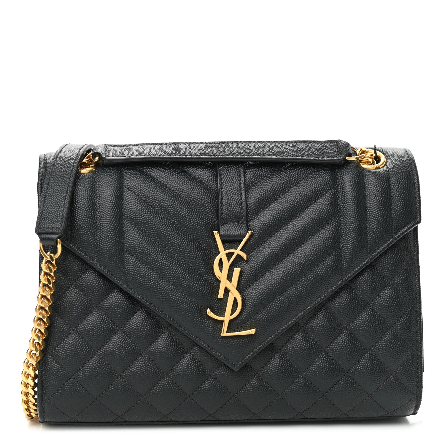 Saint Laurent Grain De Poudre Textured Mixed Matelasse Triquilt Medium Monogram Satchel Dark Tea 1 of 10