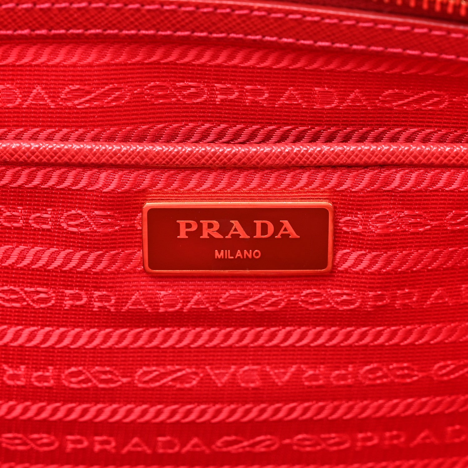 Prada Saffiano Lux Large Galleria Double Zip Tote Fuoco 8 of 13