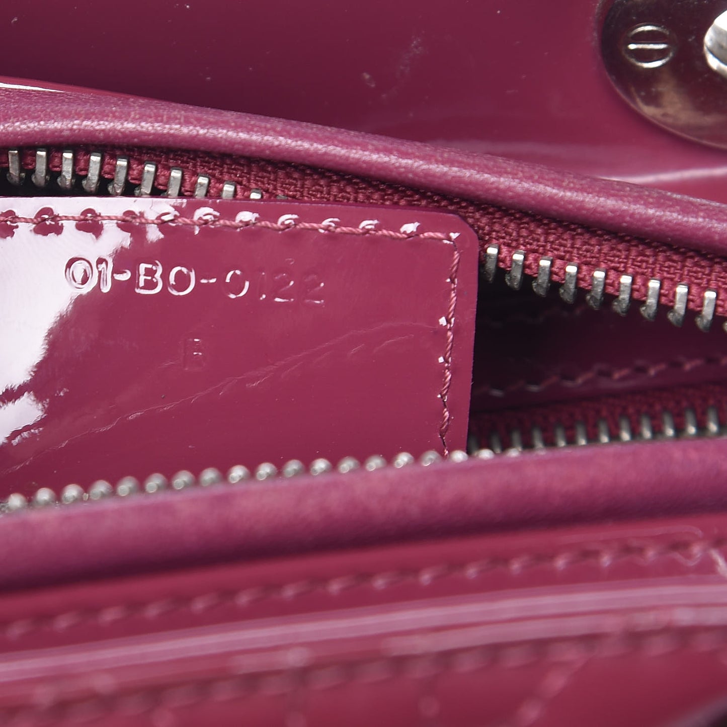 Patent Cannage Medium Lady Dior Dark Pink
