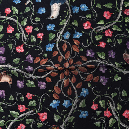 Gucci Silk Floral Condor Square Handkerchief Black 2 of 4