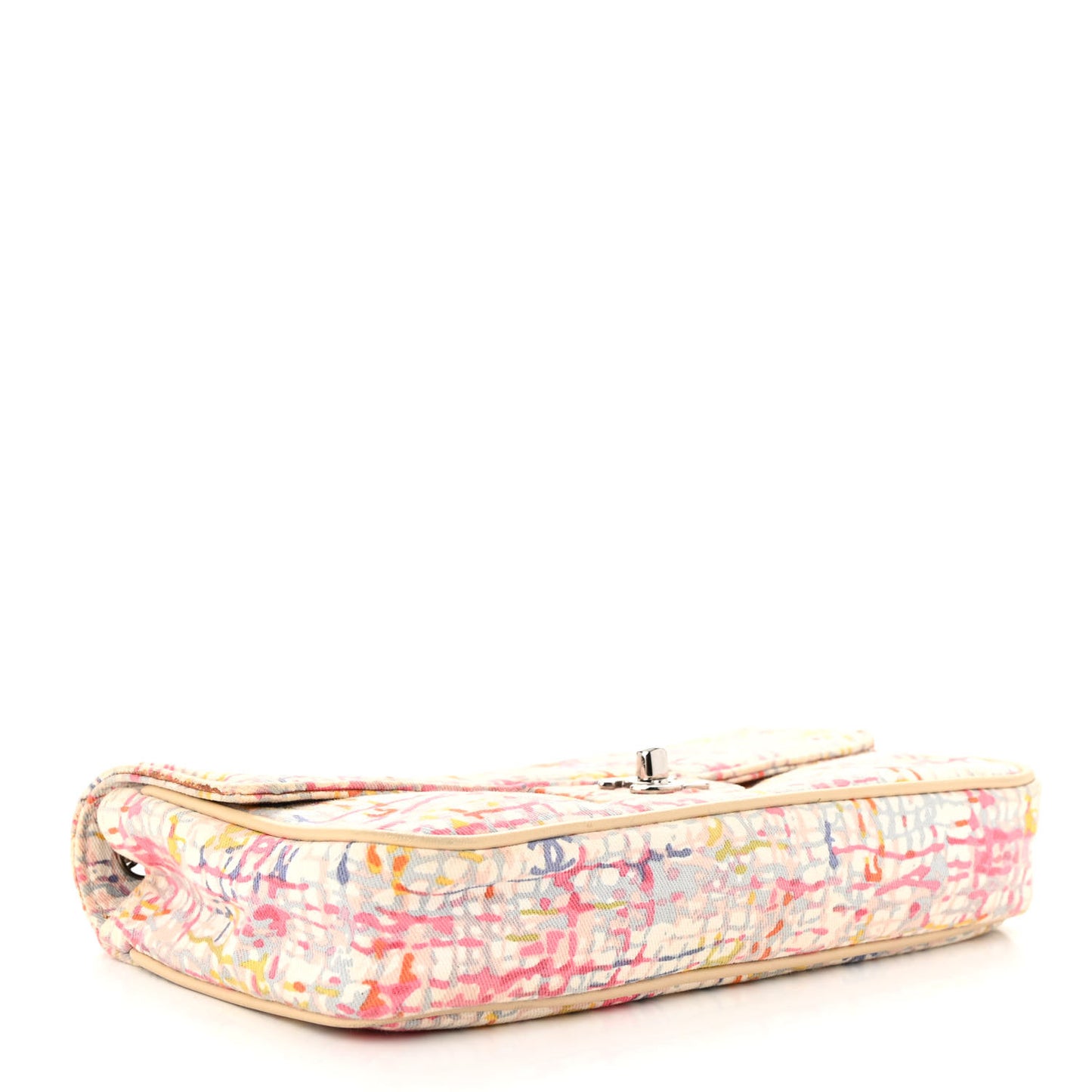 Canvas Watercolor Tweed Print Clover Small Flap Multicolor