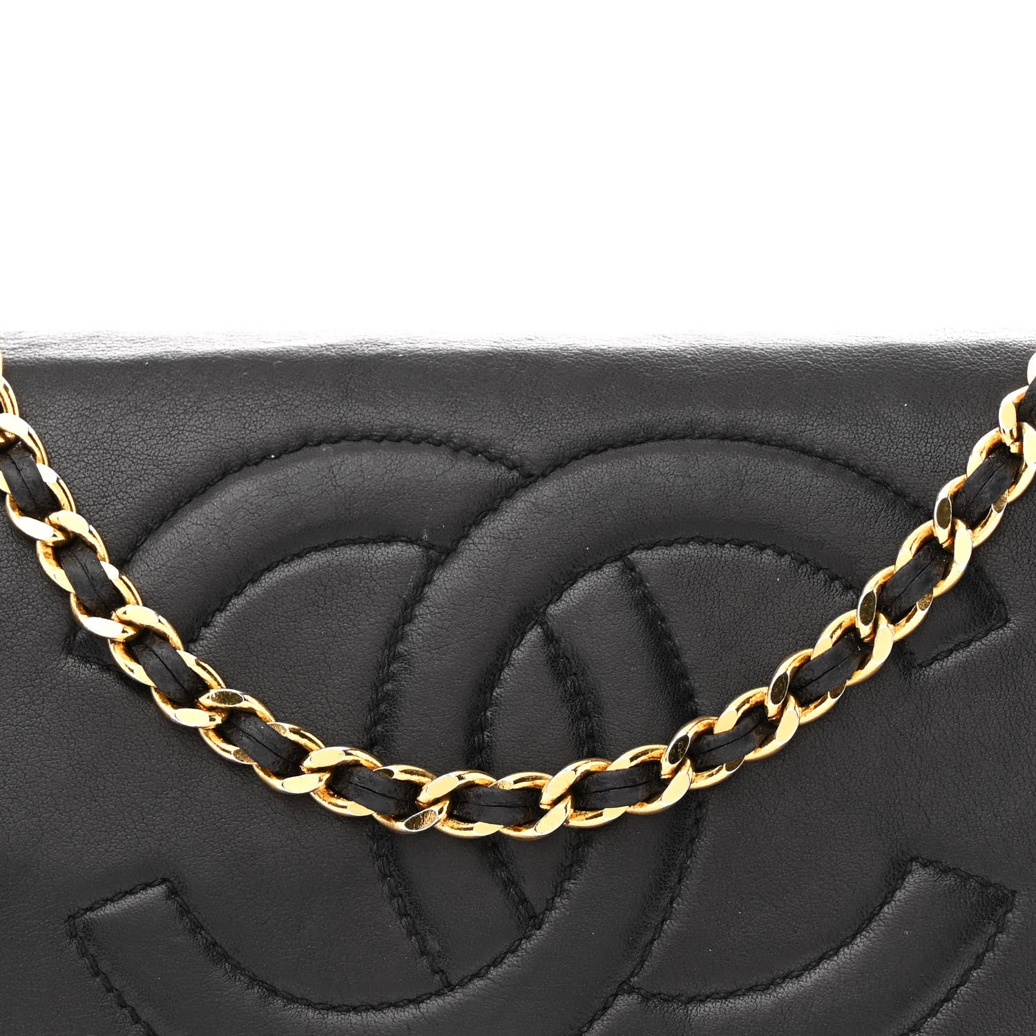 Chanel Lambskin Timeless CC Wallet On Chain WOC Black 9 of 11