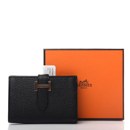 Hermes Chevre Mysore Bearn Card Holder Wallet Black 7 of 7