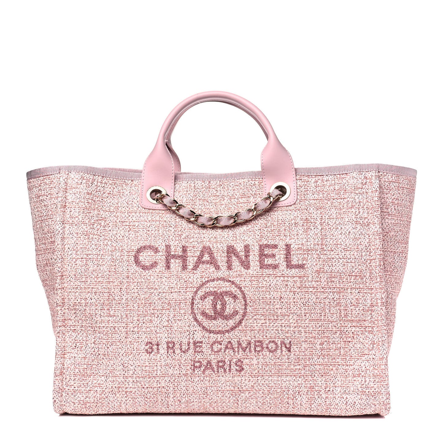 Lurex Boucle Deauville Medium Tote Pink