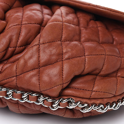 Chanel Washed Lambskin Quilted Large Chain Around Messenger Brown 7 of 15