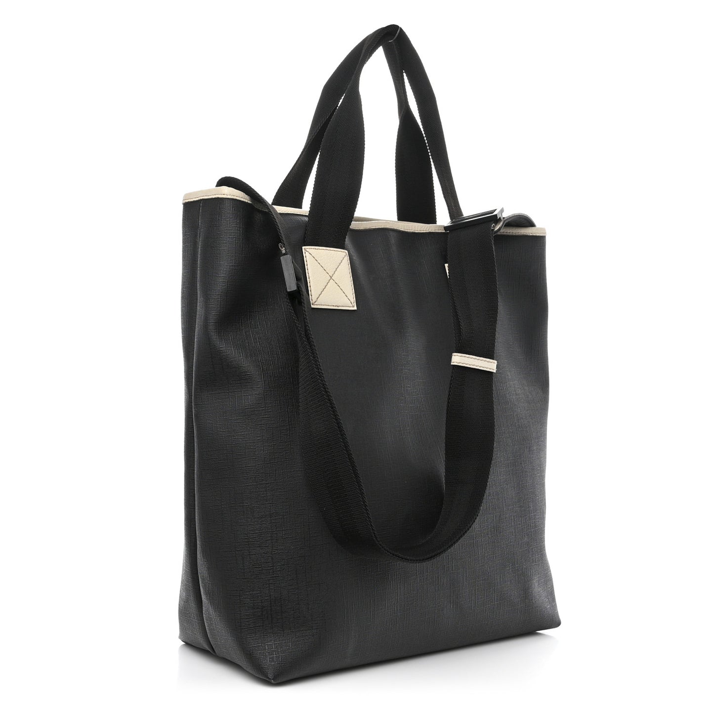 Coated Canvas Large Logo Tote Black